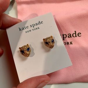 Kate Spade Fierce Blue Eye Cheetah Stud Earrings